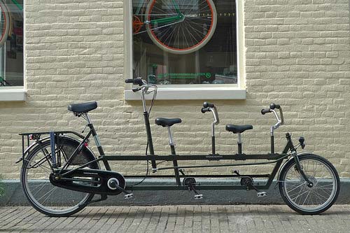 bicycle with 3 seats