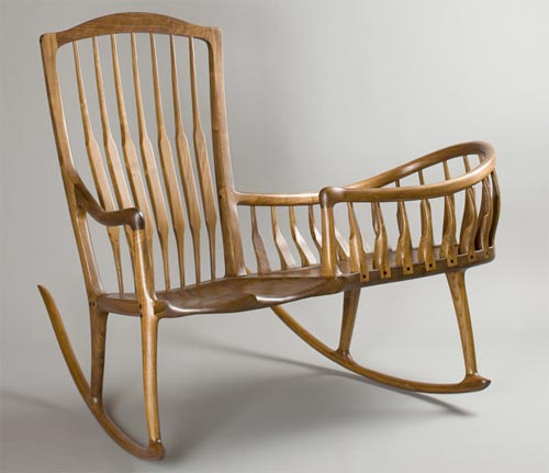 rocking chair with side bassinet