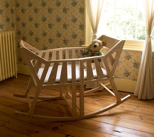 wooden rocking cradle for baby