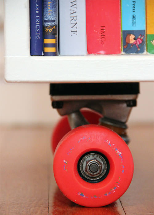 DIY Skateboard Book Cubby