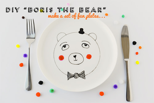 diy boris the bear fun plate