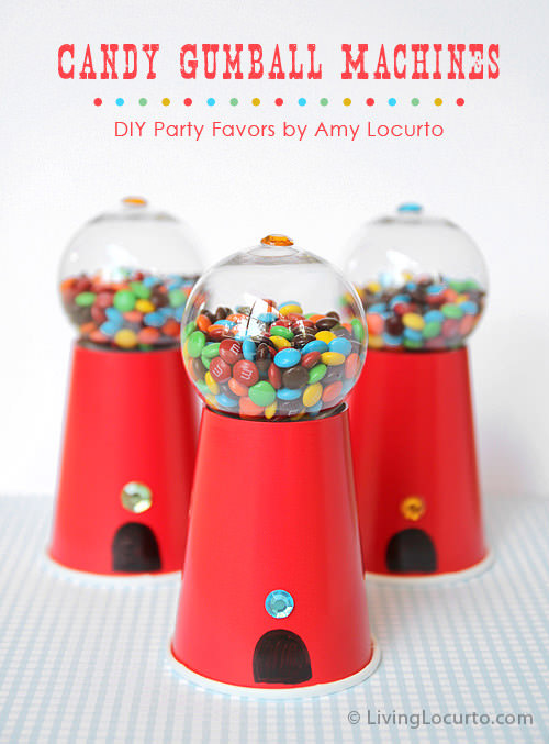 diy gumball machine party favors