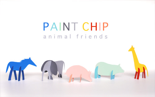 diy paint chip animal friends