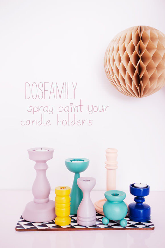 DIY Spray Paint Candle Holders by Dos Family