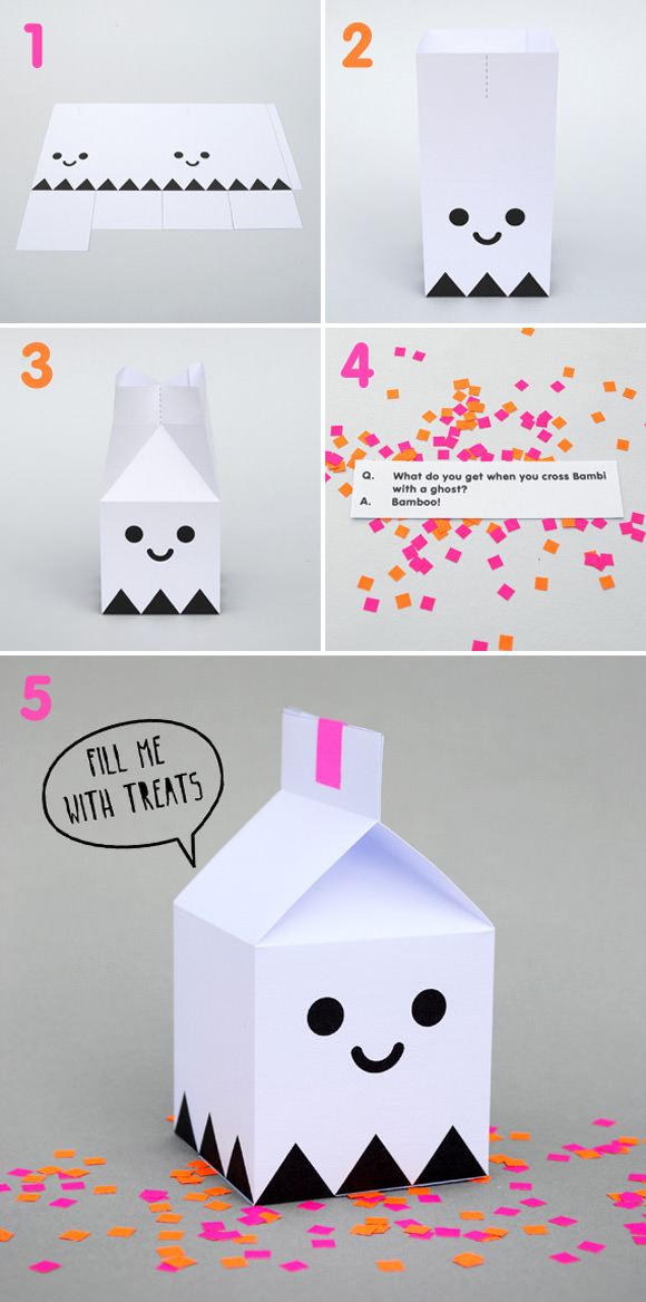 Printable Halloween Ghost Treat Boxes by Mini-eco