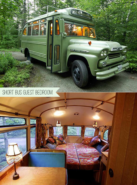 Guest Bedroom Made From A 1959 Chevy Viking Short Bus