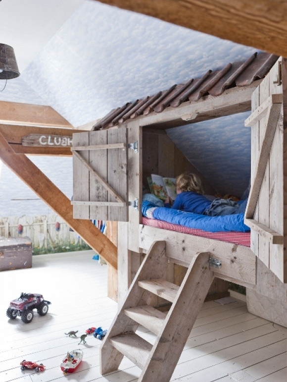 A sturdy clubhouse bunk / loft bed for kids
