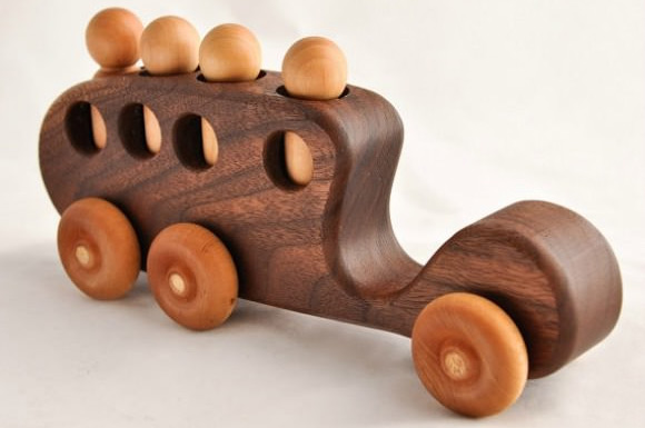 2-etsy-montessori-toys Wooden Toy Passenger Bus via Etsy