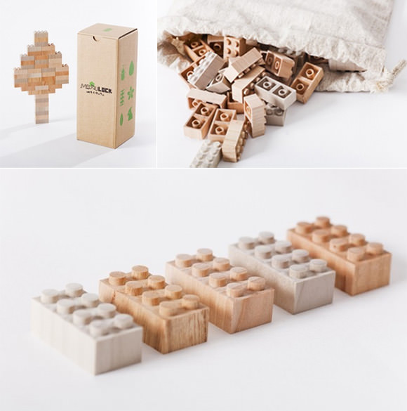 Handmade Wood LEGO Blocks from iichi