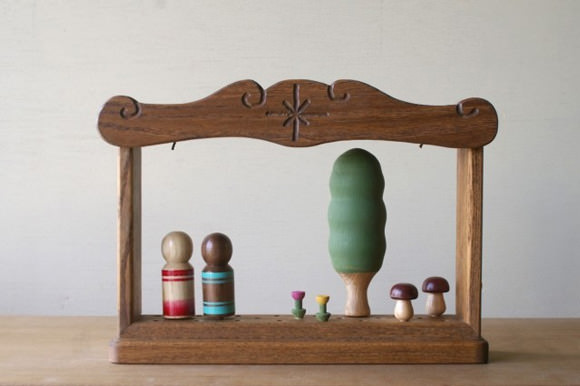 Handmade Wooden Toy Theater from iichi