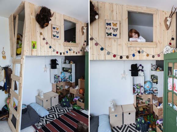 Fabulous loft bed in a boy's room in Belgium