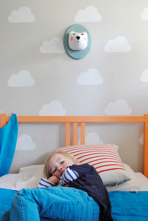 Cloud Kid's Room with Handmade Charlotte Stencils by Mer Mag