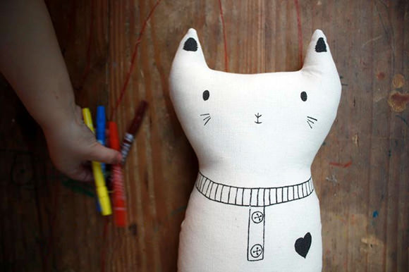 Color-In Cat Plush Toy for Kids  by Marina Maminas 