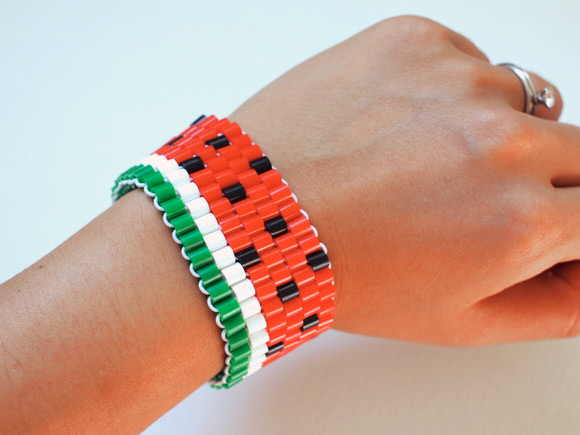 DIY Watermelon Bead Bracelet