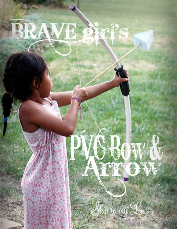 DIY PVC Bow and Arrow for Kids // via skip to my lou