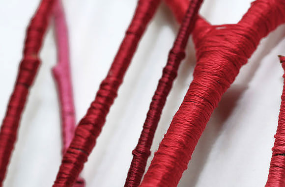 Colorful DIY Holiday Branches (using thread)
