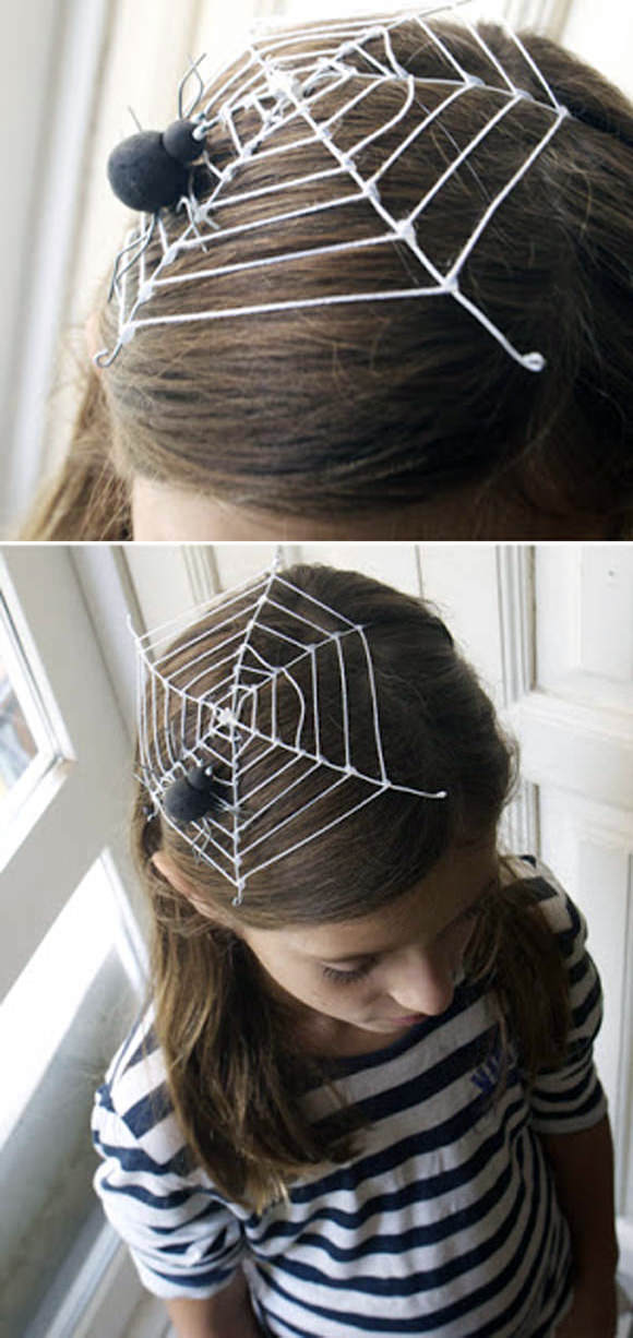 DIY Halloween Spiderweb Headdress