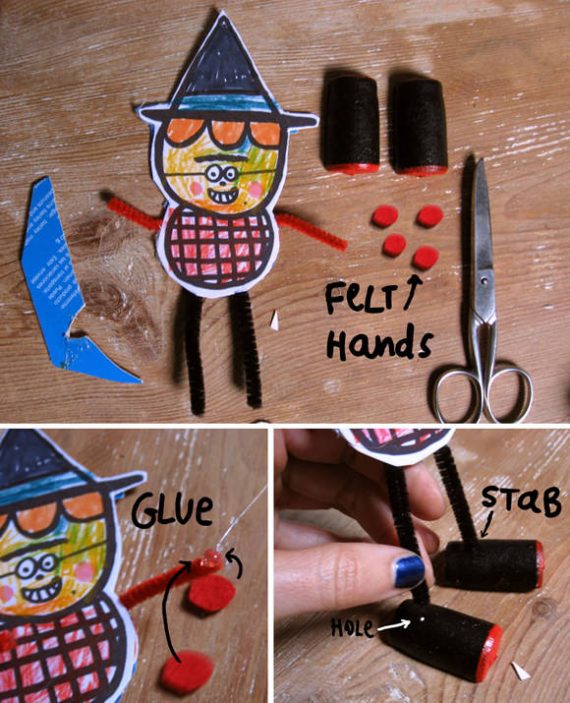 DIY Halloween Pipe Cleaner Puppets Handmade Charlotte