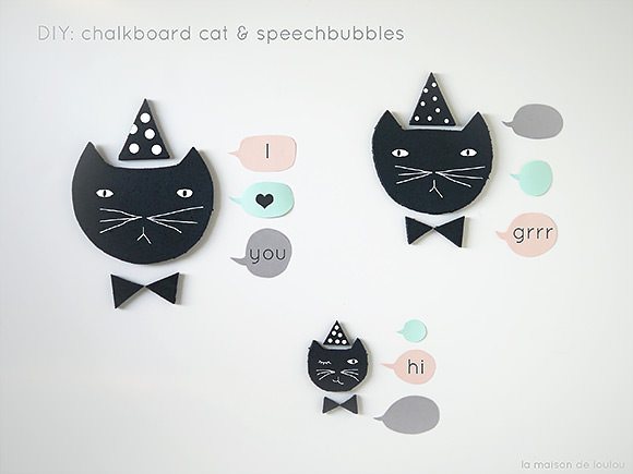 Speechless Cats (DIY Chalkboard Cats & Speech Bubbles)