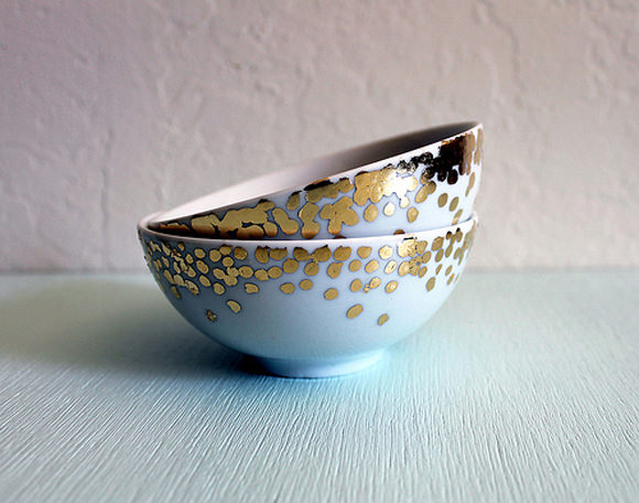 DIY Gold Confetti Bowls