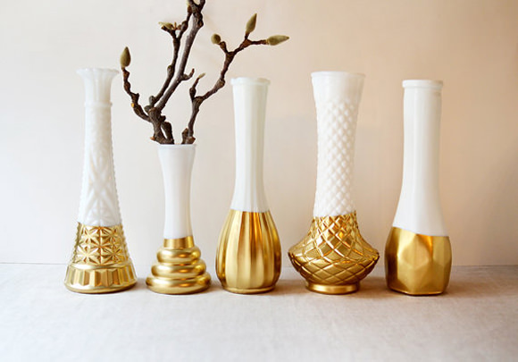 DIY Gilded Vases