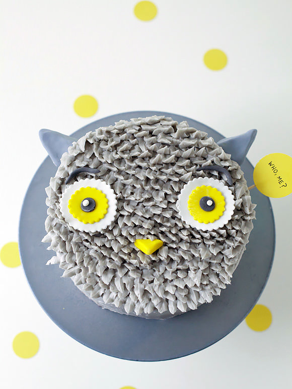 DIY Gray Owl Cake