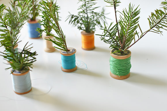 DIY Thread Spool Christmas Trees for Kids