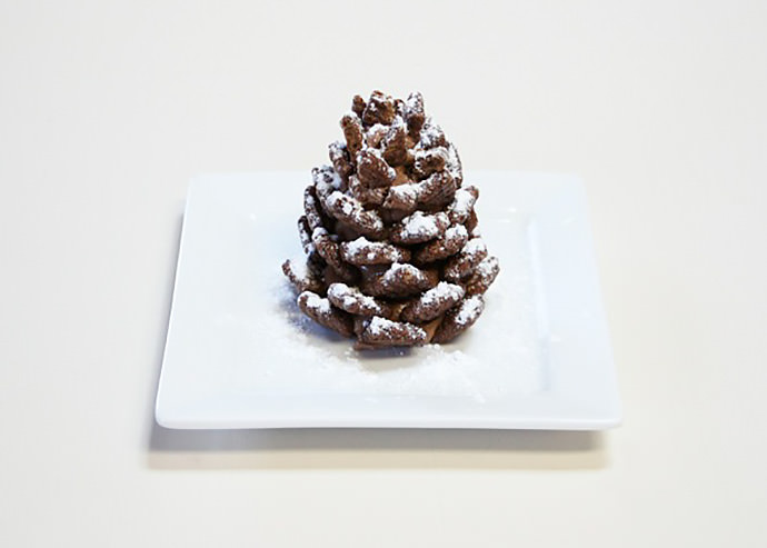 Quick + Easy Snowy Chocolate Pinecones Recipe.