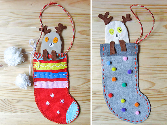 DIY Christmas Reindeer Stockings