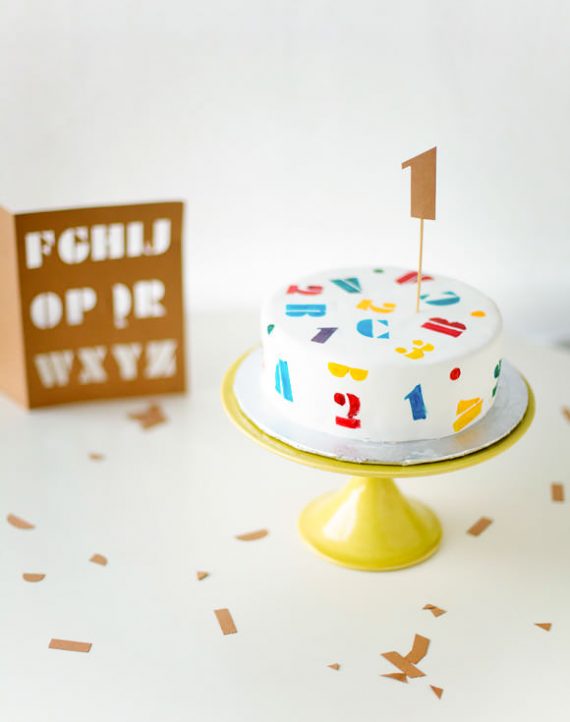 Diy abc stencil cake handmade charlotte