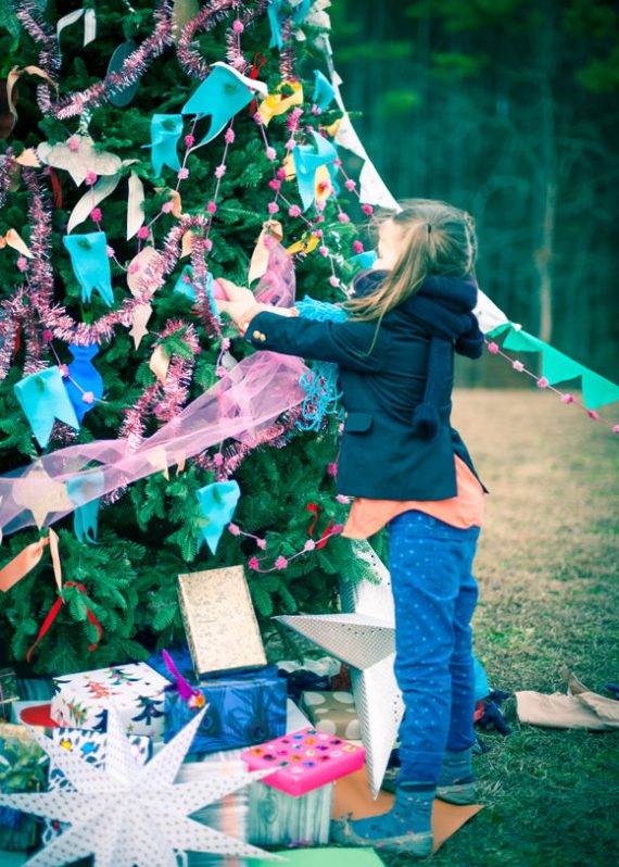 An Outdoor Christmas Tree Trimming Handmade Charlotte