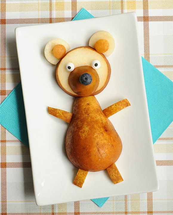 Brown Pear Bear (fun & simple snack for kids)