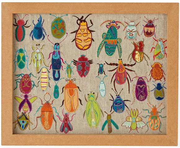 Art for Kids' Rooms: Natural History Framed Embroidered Bugs (via The Land of Nod)