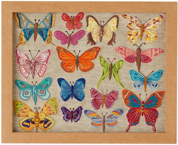 Art for Kids' Rooms:  Natural History Framed Embroidered Butterflies (via The Land of Nod)
