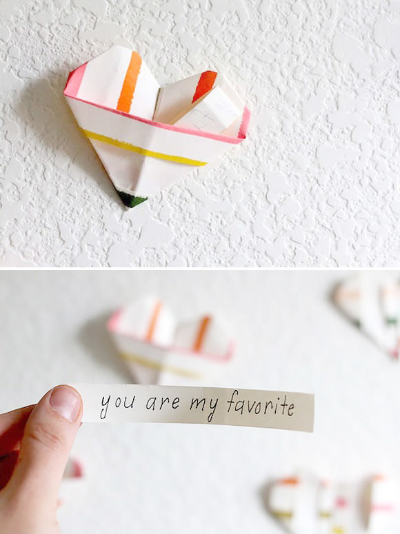 DIY Folded Paper Wall of Love