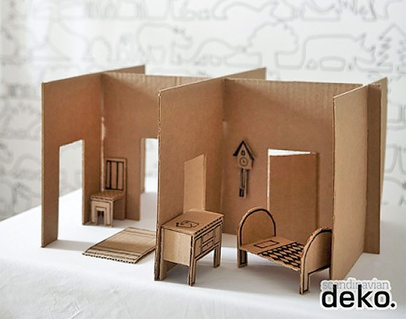 make a dollhouse from cardboard