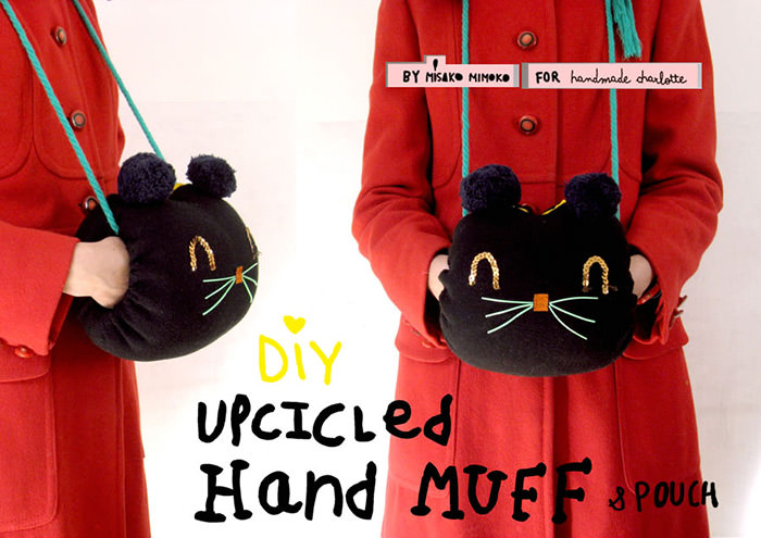 DIY Upcycled Kitty Hand Muff & Pouch