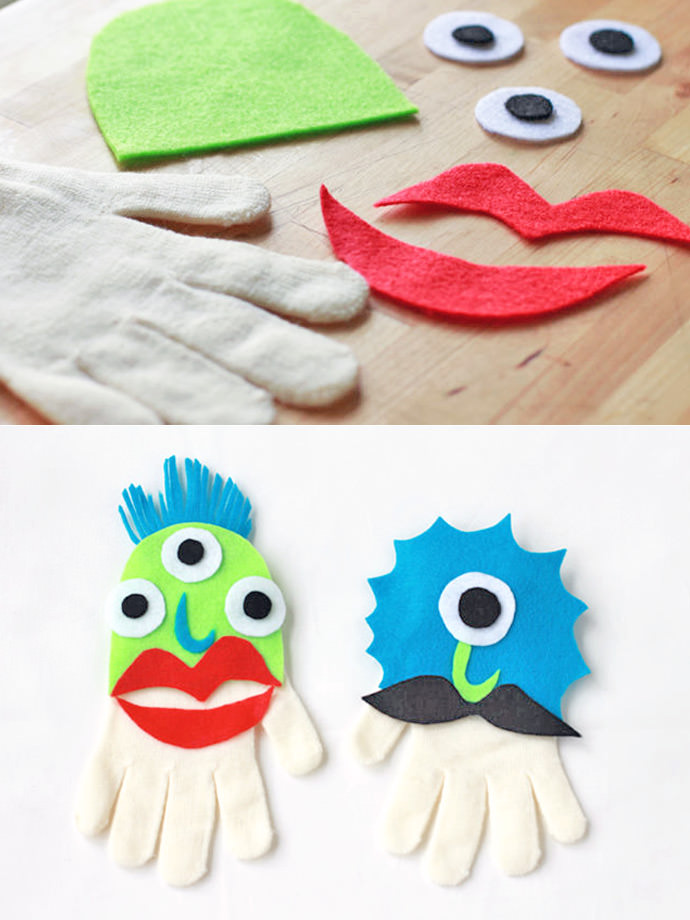 DIY Fantastic Finger People Gloves for Kids