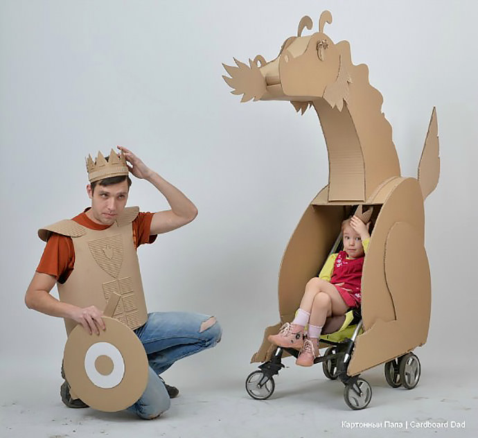 DIY Cardboard Dragon & Knight by Cardboard Dad
