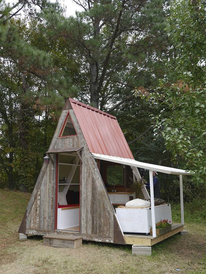 Amazing Tiny A-Frame Guest House via Relaxshacks