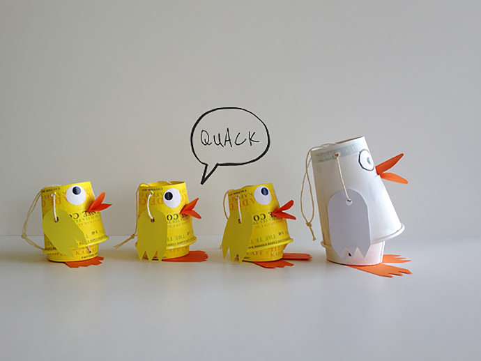 DIY Paper Cup Duck Family