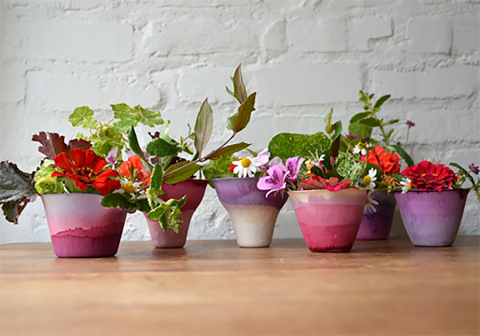 Dip-Dye Paper Cup Vases