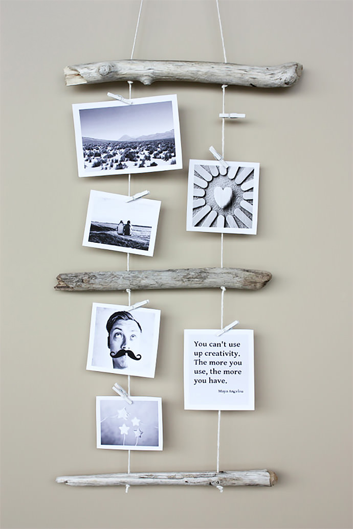 DIY Driftwood Photo Display via Morning Creativity