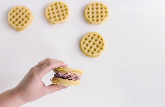 DIY Waffle Ice Cream Sandwiches