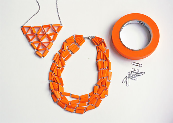 DIY Paperclip and Tape Necklaces by How About Orange