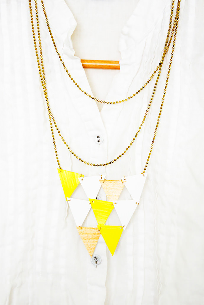 DIY Triangle Paper Necklace via Oh Everything Handmade