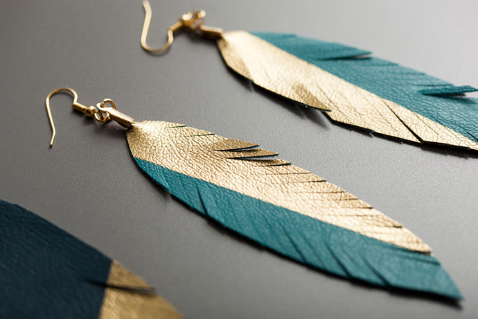 Feather Earrings from Brit + Co