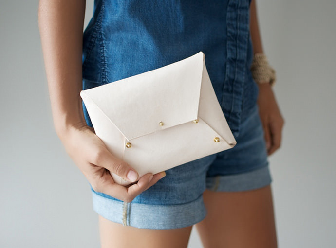 Leather Clutch from A Pair and A Spare