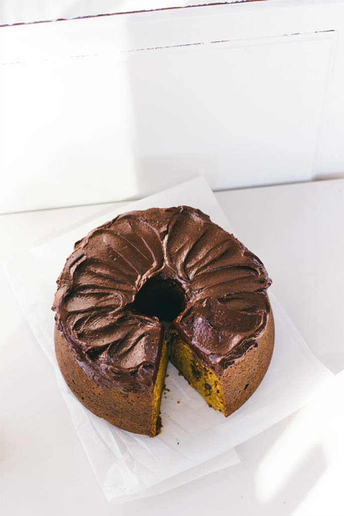 Recipe: Pumpkin Pound Cake with Sour Cream Ganache