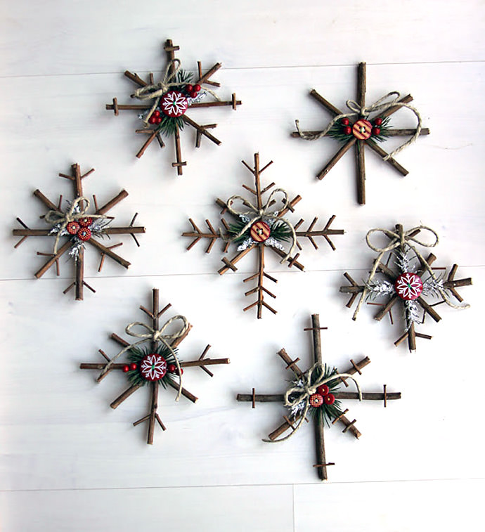 DIY Twig Snowflakes via  Little Things Bring Smiles